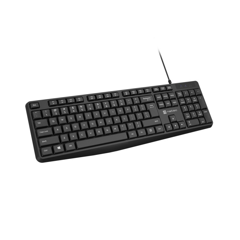 Klawiatura przewodowa Natec Nautilus US slim czarna | PartsPC.pl