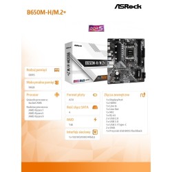 Płyta ASrock B650M-H/M.2+ /AMD B650/DDR5/SATA3/M.2/USB3.0/PC… | PartsPC.pl