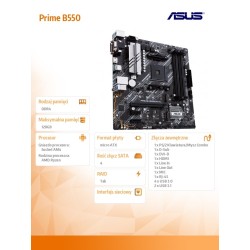 Asus Płyta główna Prime B550M-A/CSM AM4 4DDR4 HDMI M.2 mATX… | PartsPC.pl