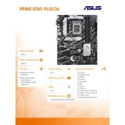 Płyta Asus PRIME B760-PLUS D4 /B760/DDR4/SATA3/M.2/USB3.2/s.… | PartsPC.pl