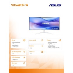 Asus Monitor VU34WCIP-W EYE CAR WQHD 100Hz USB-C | PartsPC.pl