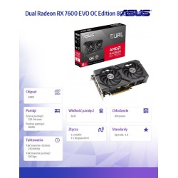 Asus Karta graficzna Dual Radeon RX 7600 EVO OC Edition 8GB … | PartsPC.pl