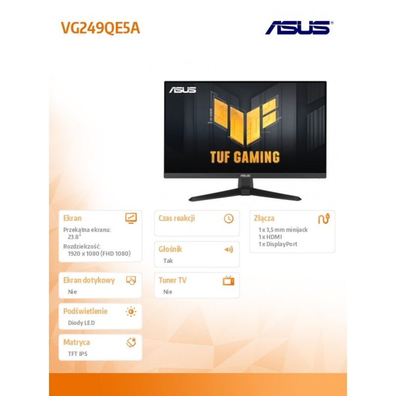 Monitor Asus 23,8" TUF Gaming VG249QE5A IPS FHD 146Hz HDMI D… | PartsPC.pl