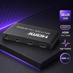 Rozdzielacz aktywny Qoltec Splitter 2 x HDMI 4K x 2K |... | PartsPC.pl