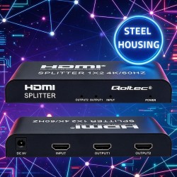 Rozdzielacz aktywny Qoltec Splitter 2 x HDMI 4K x 2K |... | PartsPC.pl