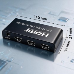 Rozdzielacz aktywny Qoltec Splitter 2 x HDMI 4K x 2K |... | PartsPC.pl
