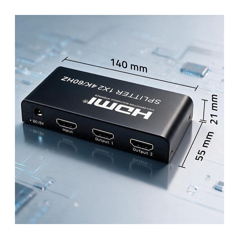 Rozdzielacz aktywny Qoltec Splitter 2 x HDMI 4K x 2K |... | PartsPC.pl