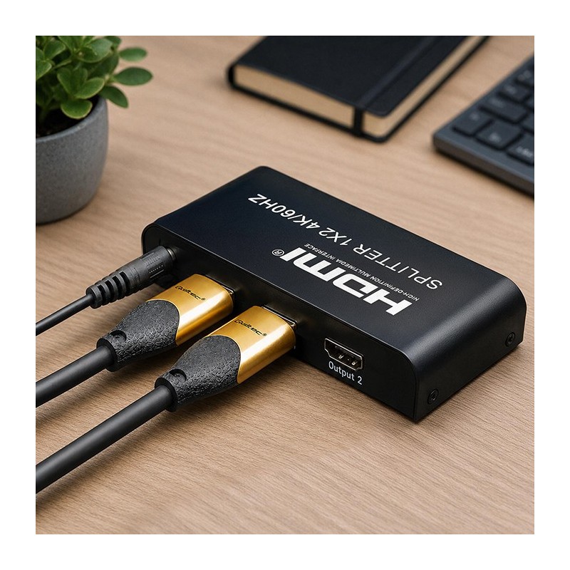 Rozdzielacz aktywny Qoltec Splitter 2 x HDMI 4K x 2K |... | PartsPC.pl