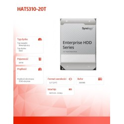 Synology HAT5310-20T | dysk 3.5'' SATA HDD o pojemności 20TB… | PartsPC.pl