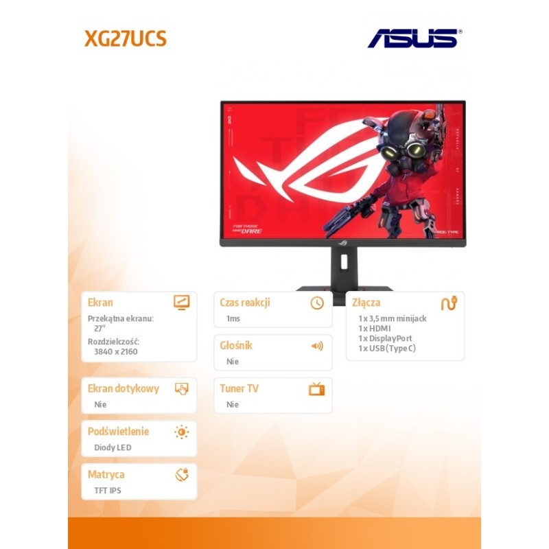 Monitor Asus 27" ROG Strix XG27UCS HDMI DP USB-C | PartsPC.pl