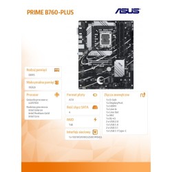 Płyta Asus PRIME B760-PLUS /B760/DDR5/SATA3/M.2/USB3.2/PCIe5… | PartsPC.pl