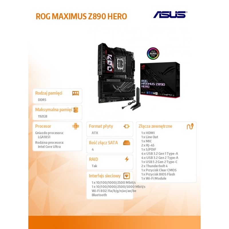 Płyta Asus ROG MAXIMUS Z890 HERO | PartsPC.pl