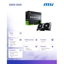 Karta VGA MSI GeForce RTX 5070 12G VENTUS 2X OC 12GB GDDR7 1… | PartsPC.pl