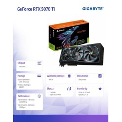 Karta VGA Gigabyte AORUS GeForce RTX 5070 Ti MASTER 16G 16GB GDDR7 256bit