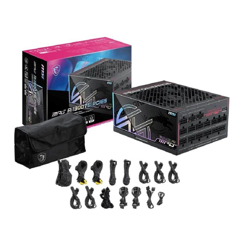 Zasilacz MSI MPG Ai1300TS PCIE5 1300W 135mm 80plus Titanium | PartsPC.pl
