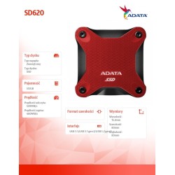 Adata Dysk zewnętrzny SSD SD620 512G U3.2A 520/460 MB/s czer… | PartsPC.pl