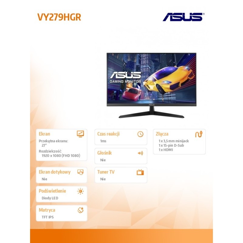 Asus Monitor 27 cali VY279HGR IPS HDMI 120Hz FHD | PartsPC.pl