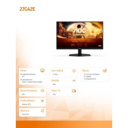 Monitor AOC 27" 27G42E IPS 180Hz HDMI DP | PartsPC.pl