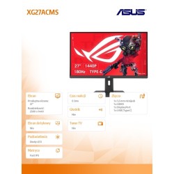 Monitor Asus 27" ROG Strix XG27ACMS Fast IPS QHD 320Hz HDMI … | PartsPC.pl