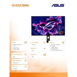 Monitor Asus 31,5" ROG Strix OLED XG32UCWMG 4K UHD 240Hz 2xH… | PartsPC.pl