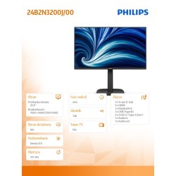 Philips Monitor 24B2N3200J 23.8 cala IPS 120Hz HDMI DP VGA P… | PartsPC.pl