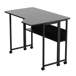 Biurko składane Maclean MC-126 L/B, czarne, mobilne 100x73cm… | PartsPC.pl