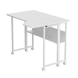 Biurko składane Maclean MC-126 L/W, białe, mobilne 100x73cm,… | PartsPC.pl