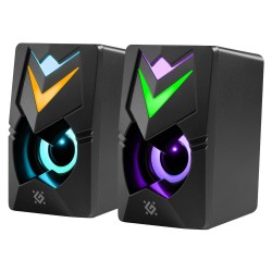 Głośniki Defender J4 2.0 6W USB podświetlenie LED RGB | PartsPC.pl