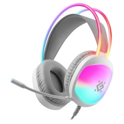 Słuchawki z mikrofonem Defender ECLIPSE RGB USB białe + GRA | PartsPC.pl