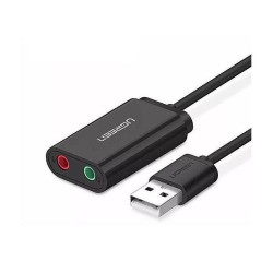 Karta dźwiękowa zewnętrzna Ugreen US205 USB 15cm - czarna | PartsPC.pl