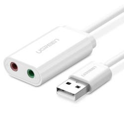 Karta dźwiękowa zewnętrzna Ugreen 30143 US205 USB 15cm - bia… | PartsPC.pl