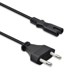 Kabel zasilający Qoltec IEC C7 | CEE 7/16 | 2*0.75mm2 | 1m | PartsPC.pl