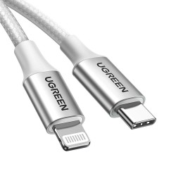 Kabel USB-C - Lighting Ugreen 70523 36W 1m - srebrny | PartsPC.pl