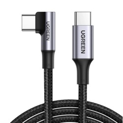 Kabel kątowy USB-C - USB-C Ugreen US334 100W 2m - czarny | PartsPC.pl