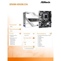 Płyta ASRock B760M-HDV/M.2 D4 | PartsPC.pl
