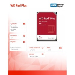 Dysk twardy WD Red Plus 2TB 3,5 CMR 64MB/5400RPM | PartsPC.pl