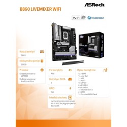 Płyta ASRock B860 LiveMixer WiFi | PartsPC.pl