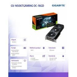 Karta VGA Gigabyte GeForce RTX 5060 Ti GAMING OC 16G 16GB GDDR7 128bit