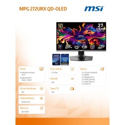 Monitor MSI 26,5" MPG 272URX QD-OLED 4K UHD 240Hz 2xHDMI DP … | PartsPC.pl