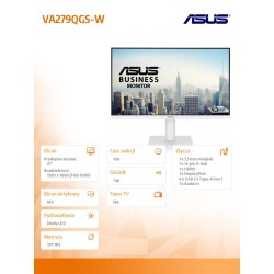 Asus Monitor 27 cali VA279QGS-W IPS FHD HDMI VGA DP 120Hz | PartsPC.pl