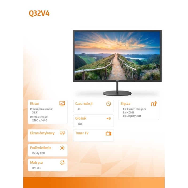 Monitor AOC 31,5" Q32V4 HDMI DP głośniki