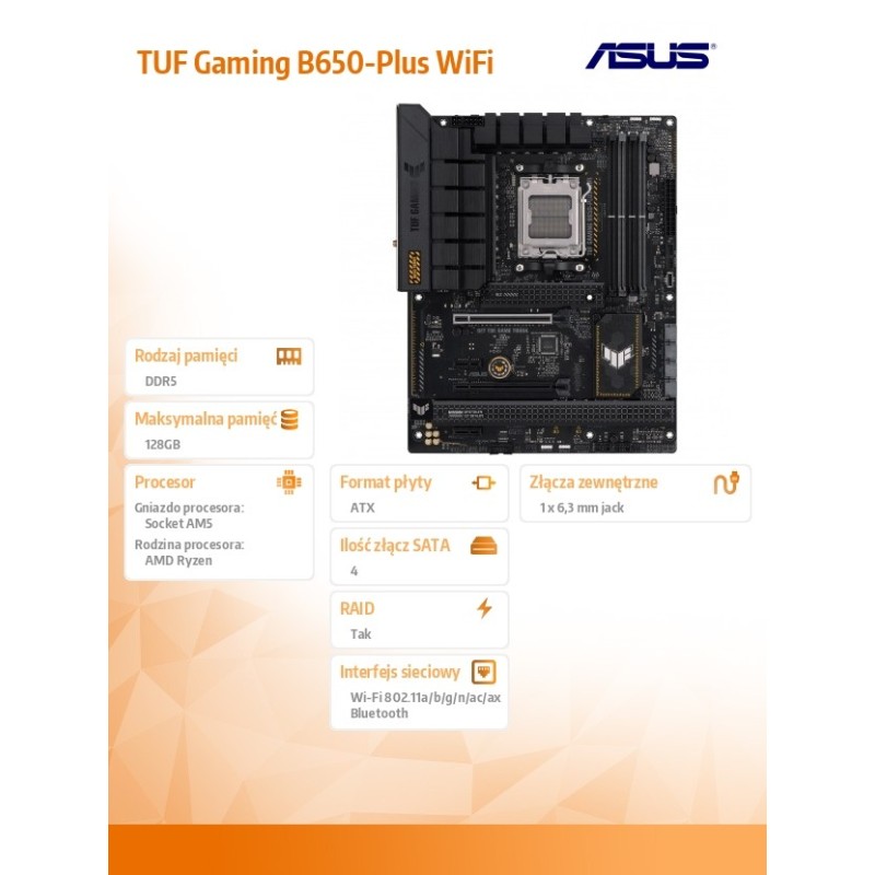 Płyta Asus TUF GAMING B650-PLUS WIFI /AMD | PartsPC.pl