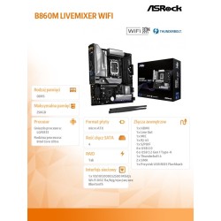 ASRock Płyta główna B860M LIVEMIXER WIFI s1 851 4DDR5 mATX… | PartsPC.pl