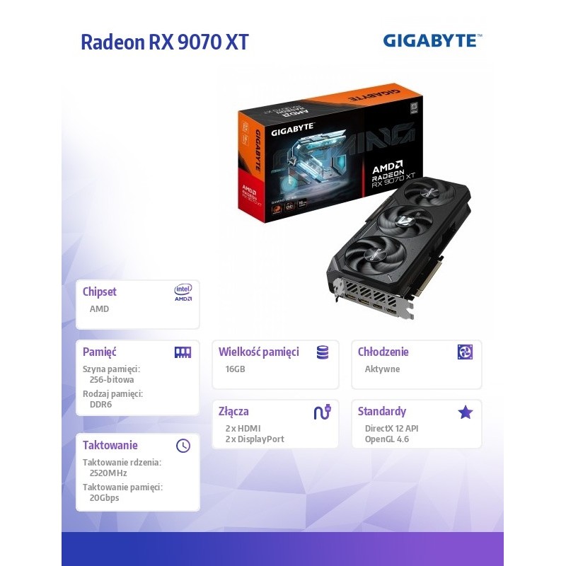 Gigabyte Karta graficzna Radeon RX 9070 XT GAMING OC 16GB GD… | PartsPC.pl