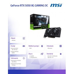 Karta VGA MSI GeForce RTX 5050 8G GAMING OC 8GB GDDR6 128-bi… | PartsPC.pl