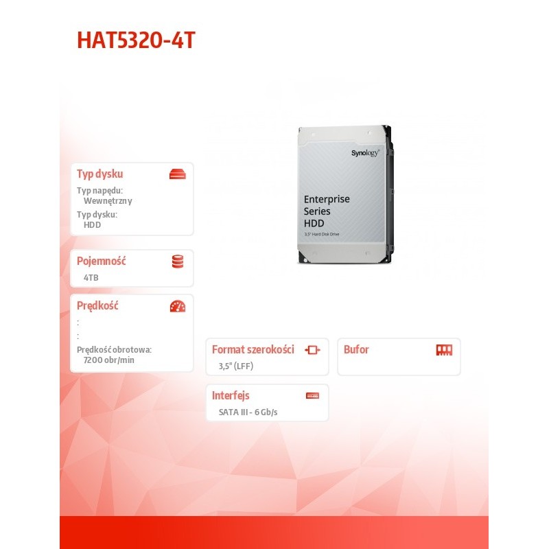 Synology HAT5320-4T | dysk 3.5'' SATA HDD o pojemności 4TB s… | PartsPC.pl