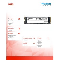 Dysk SSD Patriot P320 512GB M.2 2280 PCIe Gen3 x4 NVMe (3000… | PartsPC.pl