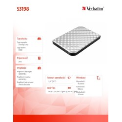 Dysk zewnętrzny Verbatim 2TB Store 'n' Go 2.5" 5400 USB 3.1 … | PartsPC.pl