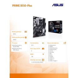 Płyta Asus PRIME B550-PLUS /AMD B550/SATA3/M.2/USB3.1/PCIe4.… | PartsPC.pl