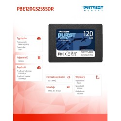 Dysk SSD Patriot Burst Elite 120GB SATA3 2,5" (450/320 MB/s) 7mm
